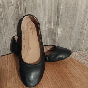 Time And Tru Ballet Flats Women's 9 Black Soft Round Toe Memory Foam Shoes